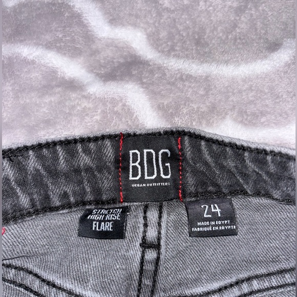 BDG Stretch High Rise Flare Black Jeans - Picture 3 of 3